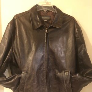 Mens Leather jacket Large Brown Banana Republic
